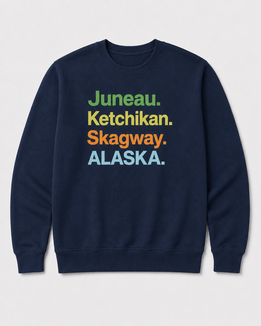Alaska Cruise Crewneck Sweatshirt – Inside Passage Port Cities