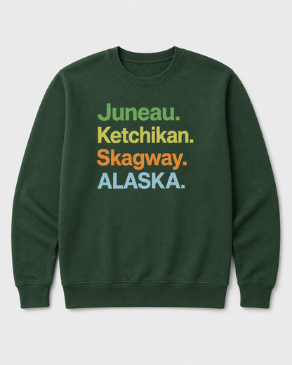 Alaska Cruise Crewneck Sweatshirt – Inside Passage Port Cities