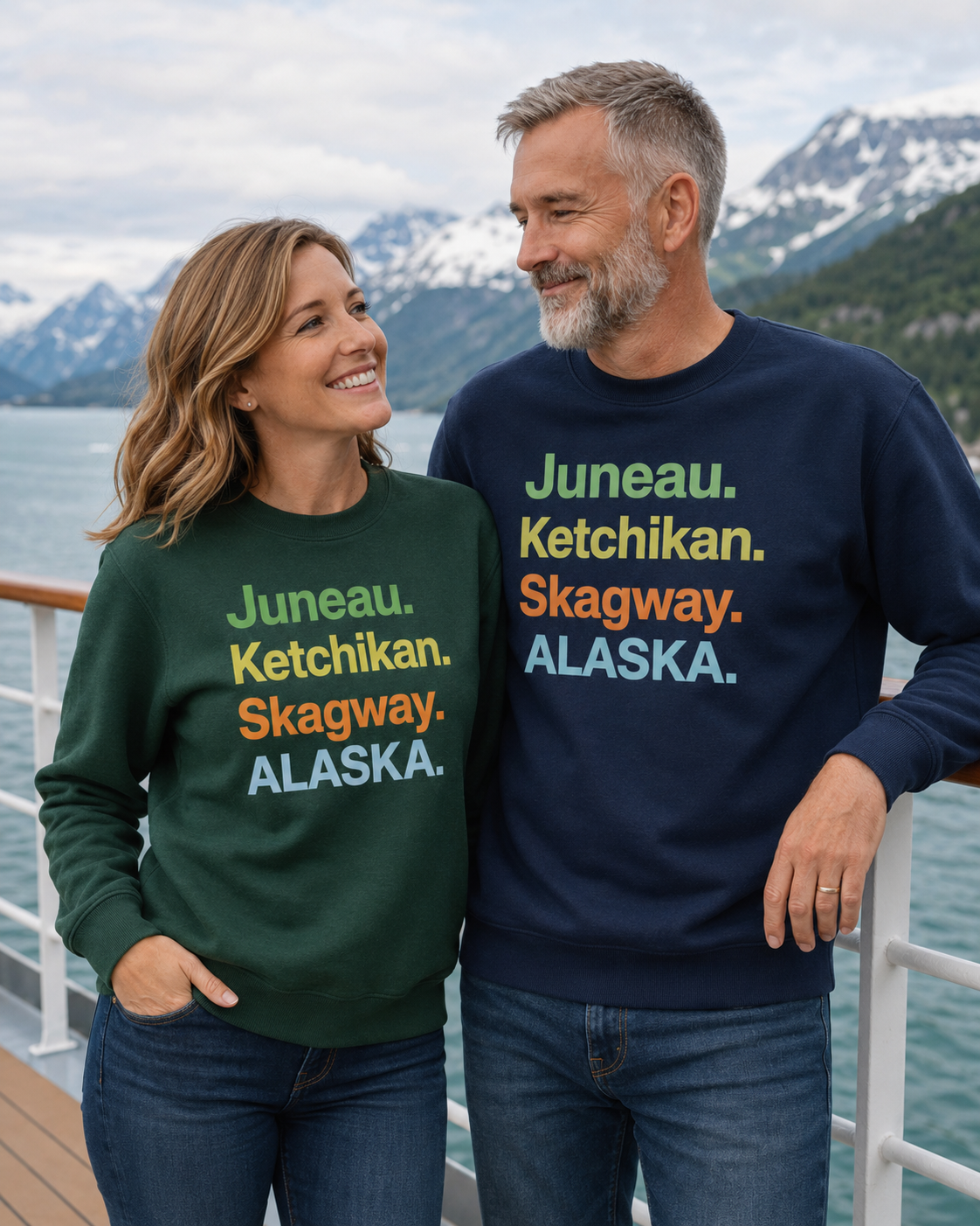 Alaska Cruise Crewneck Sweatshirt – Inside Passage Port Cities