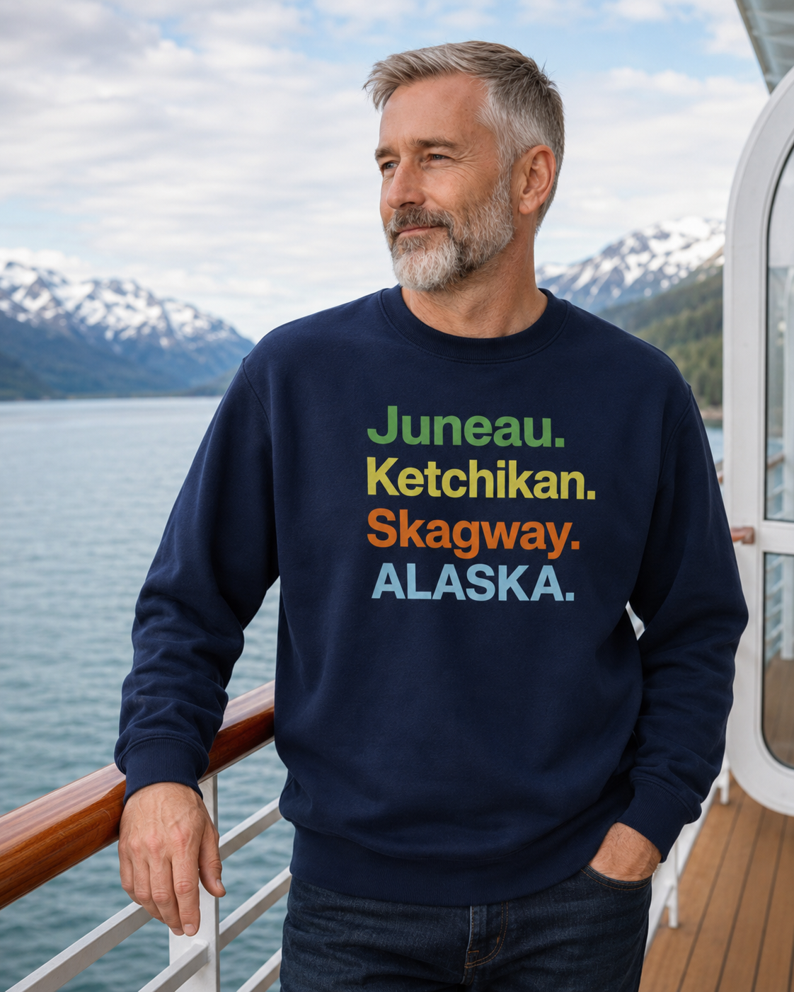 Alaska Cruise Crewneck Sweatshirt – Inside Passage Port Cities