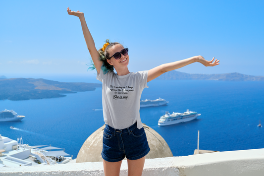 She’s working on three things right now: her life, her peace, and her next cruise. She is me.